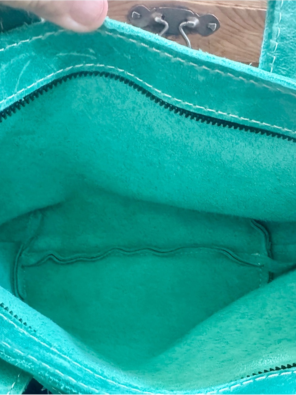 Portland Leather Mini Crossbody Tote in Reef - Picture 5 of 13